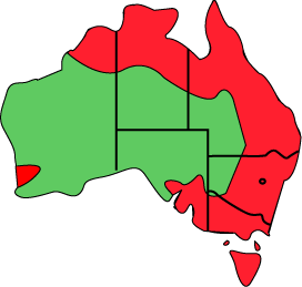 Australian Distribution of Cacatua galerita (Australian Sulphur-crested Cockatoo) 